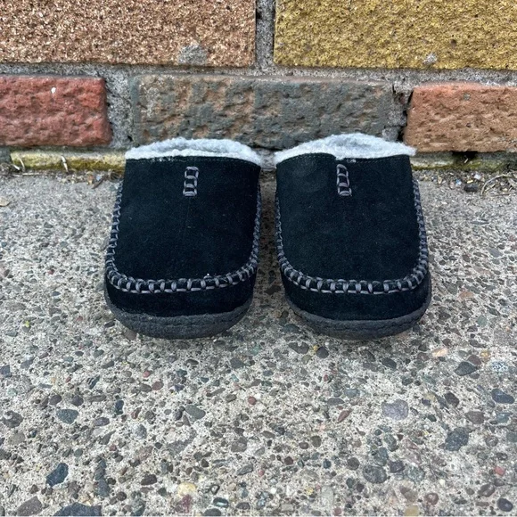 SOREL Kids Moccasins Mules Size 12 Slip on Shoes Slippers Wool Black - Picture 2 of 10